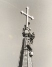 Gilding of Church Cross on Spire